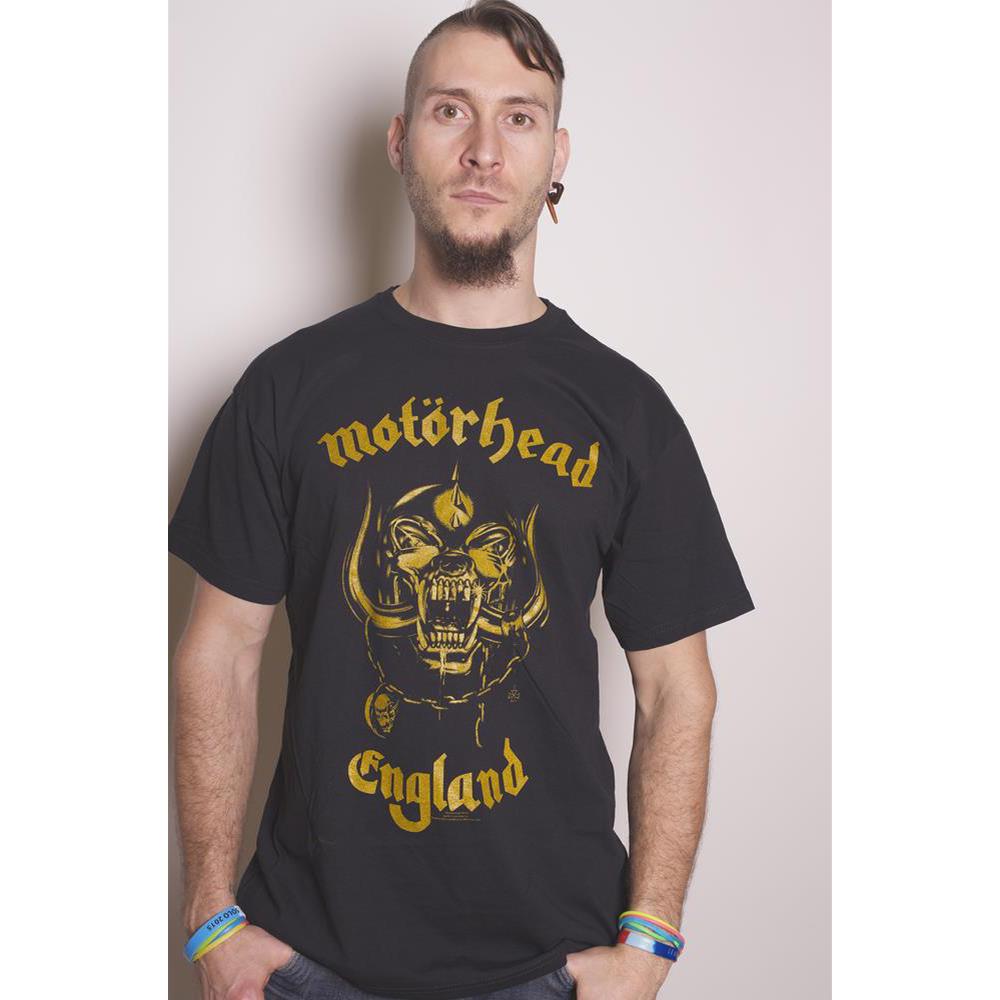 Motorhead - England Classic Gold Mens Tshirt - Black
